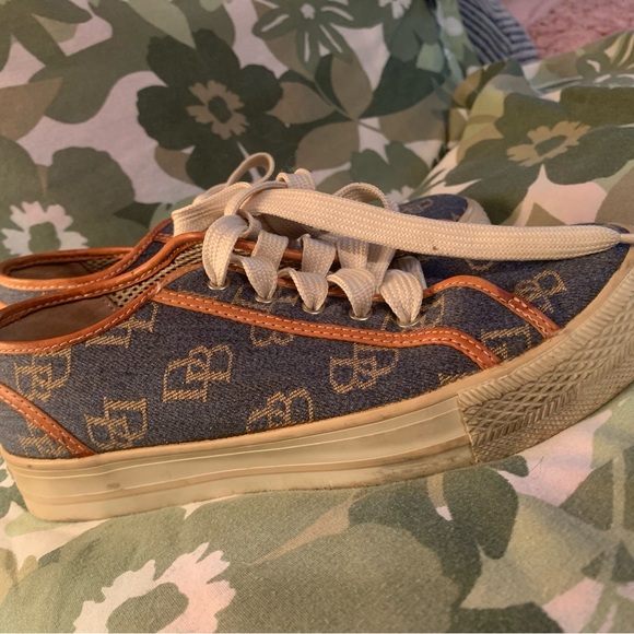 Dooney & Bourke Shoes - Blue and Tan Monogram Sneakers